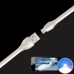 REMAX RC-035i Laser Series 1m 2.1A 8 Pin to USB Data Sync Charger Cable with LED Indicator, White, Gold - Image 4