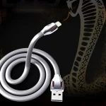 REMAX RC-035i Laser Series 1m 2.1A 8 Pin to USB Data Sync Charger Cable with LED Indicator, White, Gold - Image 5