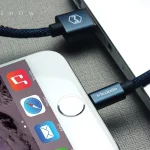 Mcdodo CA-1730 1.2m 2.4A Reversible 8 Pin to USB Denim Cover TPE Jacket Data Sync Charging Cable with Aero Aluminum Head for iPhone, iPad (Denim Blue) - Image 10