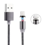 360 Degree Rotation 8 Pin to USB 2.0 Weave Style Magnetic Charging Cable with LED Indicator, Cable Length: 1m
