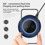NewRixing NR-3500 Multi-function Atmosphere Light Wireless Charging Bluetooth Speaker with Hands-free Call Function, Support TF Card & USB & FM & AUX - Image 5