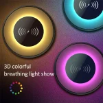 NewRixing NR-3500 Multi-function Atmosphere Light Wireless Charging Bluetooth Speaker with Hands-free Call Function, Support TF Card & USB & FM & AUX - Image 6