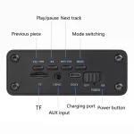 W5B Wooden Portable Dual Horn Stereo Bluetooth Speaker with Phone Holder, Support TF Card / AUX - Image 5
