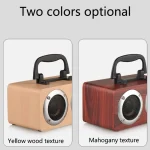 W5B Wooden Portable Dual Horn Stereo Bluetooth Speaker with Phone Holder, Support TF Card / AUX - Image 8