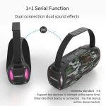 HOPESTAR H24 Pro TWS Portable Outdoor Waterproof Woven Textured Bluetooth Speaker with Rhythm Light, Support Hands-free Call & U Disk & TF Card & 3.5mm AUX & FM, H24 Pro Black, H24 Pro Grey... - Image 2