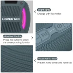 HOPESTAR H24 Pro TWS Portable Outdoor Waterproof Woven Textured Bluetooth Speaker with Rhythm Light, Support Hands-free Call & U Disk & TF Card & 3.5mm AUX & FM, H24 Pro Black, H24 Pro Grey... - Image 3