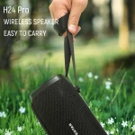 HOPESTAR H24 Pro TWS Portable Outdoor Waterproof Woven Textured Bluetooth Speaker with Rhythm Light, Support Hands-free Call & U Disk & TF Card & 3.5mm AUX & FM, H24 Pro Black, H24 Pro Grey... - Image 5