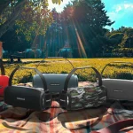 HOPESTAR H24 Pro TWS Portable Outdoor Waterproof Woven Textured Bluetooth Speaker with Rhythm Light, Support Hands-free Call & U Disk & TF Card & 3.5mm AUX & FM, H24 Pro Black, H24 Pro Grey... - Image 7