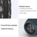 HOPESTAR P31 TWS Portable Outdoor Waterproof Lens-style Head Bluetooth Speaker with LED Color Light, Support Hands-free Call & U Disk & TF Card & 3.5mm AUX & FM, P31 Black, P31 Green, P31 Grey... - Image 3
