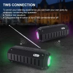 New Rixing NR-905FM TWS Bluetooth Speaker Support Hands-free Call / FM with Shoulder Strap & Antenna, NR-905FM (Black), NR-905FM (Green), NR-905FM (Blue), NR-905FM (Red) - Image 7