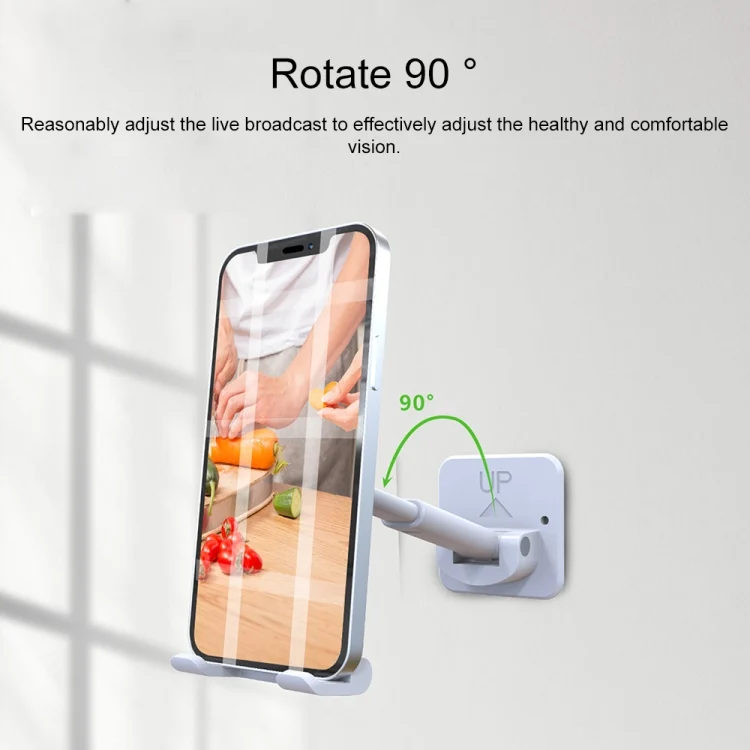 IP7G0905_B3.webp CCT11 Wall Paste Mobile Phone Bracket Foldable Lift Bathroom Kitchen Wall Bracket - Image 4