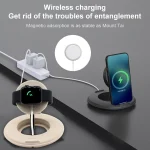 2 in 1 Silicone Desktop Wireless Charger Telescopic Stand For iPhone / Watch Wireless Charger - Image 7