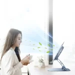 R-JUST HZ22 Dual-purpose Desktop Fan Aluminum Alloy Laptop  Bracket with Light, HZ22 (Tarnish), HZ22 (Silver) - Image 5