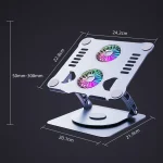 R- JUST HZ13-1 Rotating Foldable Multi-Angle Aluminum Alloy Laptop Fan Bracket, HZ13-1 Grey, HZ13-1 Silver - Image 2