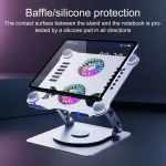R- JUST HZ13-1 Rotating Foldable Multi-Angle Aluminum Alloy Laptop Fan Bracket, HZ13-1 Grey, HZ13-1 Silver - Image 3