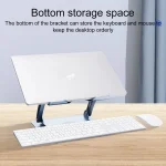 R- JUST HZ22-1 Rotating Dual-purpose Desktop Fan Aluminum Alloy Laptop Stand, HZ22-1 (Grey), HZ22-1 (Silver) - Image 3