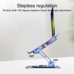 R- JUST HZ22-1 Rotating Dual-purpose Desktop Fan Aluminum Alloy Laptop Stand, HZ22-1 (Grey), HZ22-1 (Silver) - Image 7