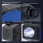 T&G TG634 Outdoor Solar Power Bluetooth Wireless Speaker with FM / Flashlight / TF Card Slot - Image 8