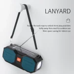 T&G TG634 Outdoor Solar Power Bluetooth Wireless Speaker with FM / Flashlight / TF Card Slot - Image 9
