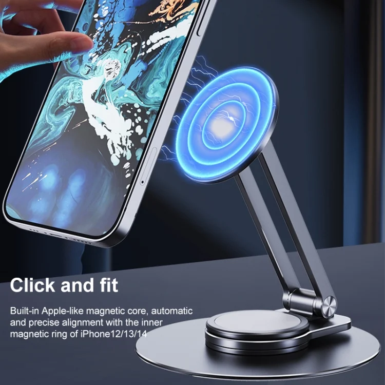 IP7G1087_B3.webp LK-T639 360 Degree Rotatable Foldable Magnetic Aluminum Alloy Desktop Phone Holder - Image 4