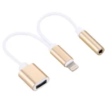 10cm 8 Pin Female & 3.5mm Audio Female to 8 Pin Male Charger Adapter Cable, Support All IOS Systems - Image 2