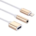 10cm 8 Pin Female & 3.5mm Audio Female to 8 Pin Male Charger Adapter Cable, Support All IOS Systems - Image 3