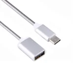 8.3cm USB Female to Type-C Male Metal Wire OTG Cable Charging Data Cable - Image 2