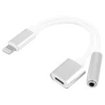 10cm 8 Pin Female & 3.5mm Audio Female to 8 Pin Male Charger Adapter Cable, Support All iOS System