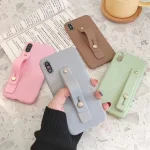 TPU Leather Finger Strap Phone Holder Desktop Grip Stand - Image 6