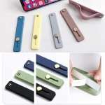 TPU Leather Finger Strap Phone Holder Desktop Grip Stand - Image 7