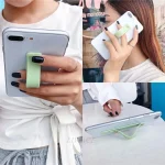 TPU Leather Finger Strap Phone Holder Desktop Grip Stand - Image 8