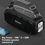 HOPESTAR A20 Pro TWS Portable Outdoor Waterproof Subwoofer Bluetooth Speaker with Microphone, Support Power Bank & Hands-free Call & U Disk & TF Card & 3.5mm AUX, A20 Pro Black, A20 Pro Green... - Image 4