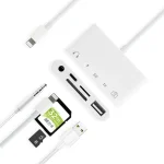 5 in 1  8 Pin to USB HUB And USB-C / Type-C And 3.5mm Earphone And SD And TF Card Reader - Image 6