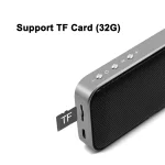 BT209 Outdoor Portable Ultra-thin Mini Wireless Bluetooth Speaker, Support TF Card & Hands-free Calling, Black, Silver - Image 5