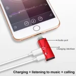 RC16 Dual 8 Pin Female to 8 Pin Male Key Shape Mini Portable Audio & Charge Adapter - Image 2