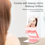 Universal Mobile Phone / Tablet PC Multifunctional Metal Desktop Stand with Makeup Mirror - Image 8