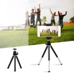 Multi-functional Aluminum Alloy Mount Tripod with Phone Clamp, Silver - Image 6