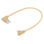 25cm Nylon Weave Style USB to 8 Pin Double Elbow Charging Cable, 25cm 8 Pin - Image 3