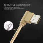 25cm Nylon Weave Style USB to 8 Pin Double Elbow Charging Cable, 25cm 8 Pin - Image 4