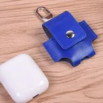 Creative Wireless Bluetooth Earphone PU Leather Protective Bag Anti-lost Storage Bag with Hook for Apple AirPods 1/2 (Earphone is not Included) - Image 3