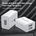WK WP-U119 10W Dual USB Ports Travel Charger Power Adapter, US Plug - Image 4