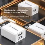 WK WP-U119 10W Dual USB Ports Travel Charger Power Adapter, US Plug - Image 7