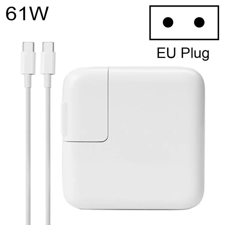 61W Type-C Power Adapter with 1.8m Cable, EU Plug, 61W EU Plug