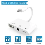 3 in 1 Multi-function 8 Pin + 3.5mm + USB 3.0 OTG to 8 Pin Male Fast Charging & Music Audio & Card Reading Adapter - Image 2