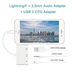 3 in 1 Multi-function 8 Pin + 3.5mm + USB 3.0 OTG to 8 Pin Male Fast Charging & Music Audio & Card Reading Adapter - Image 6