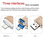 64GB USB 3.0 + 8 Pin + Mirco USB Android iPhone Computer Dual-use Metal Flash Drive, 64GB USB 3.0 - Image 10