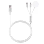 Multi-function 3 In 1 8 Pin Magnetic Charging Cable for iPhone / Apple Watch, Length : 1m