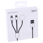 Multi-function 3 In 1 8 Pin Magnetic Charging Cable for iPhone / Apple Watch, Length : 1m - Image 4