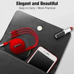 CAFELE 3 In 1 8 Pin + Micro USB + Type-C / USB-C Charging Data Cable, Length: 1.2m - Image 3