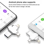 4 in 1 32GB USB 3.0 + 8 Pin + Mirco USB + USB-C / Type-C Dual-use Flash Drive with OTG Function - Image 4